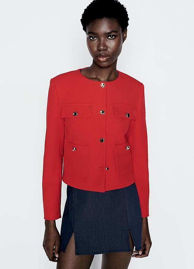 Imagen - Chaqueta boxy color rojo