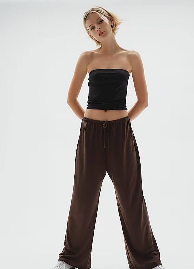 Imagen - Pantalones joggers de punto con pernera ancha