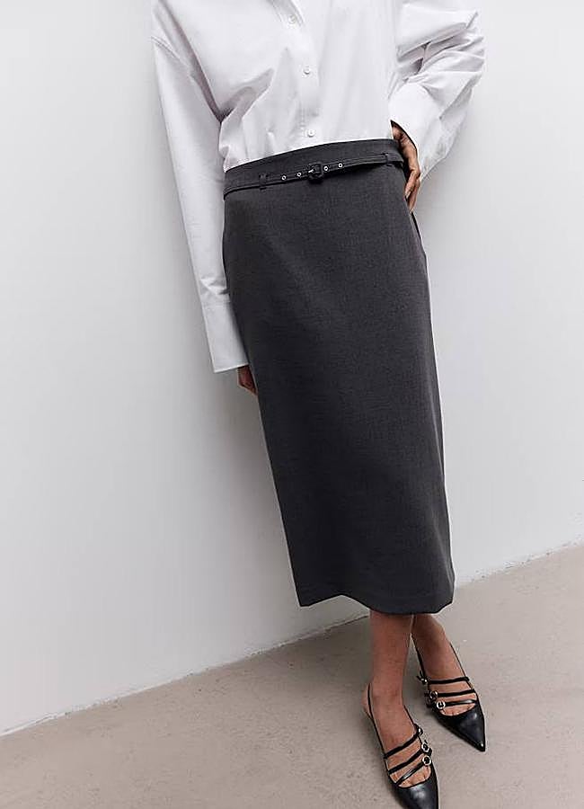 Imagen - Falda midi estilo lápiz tailoring