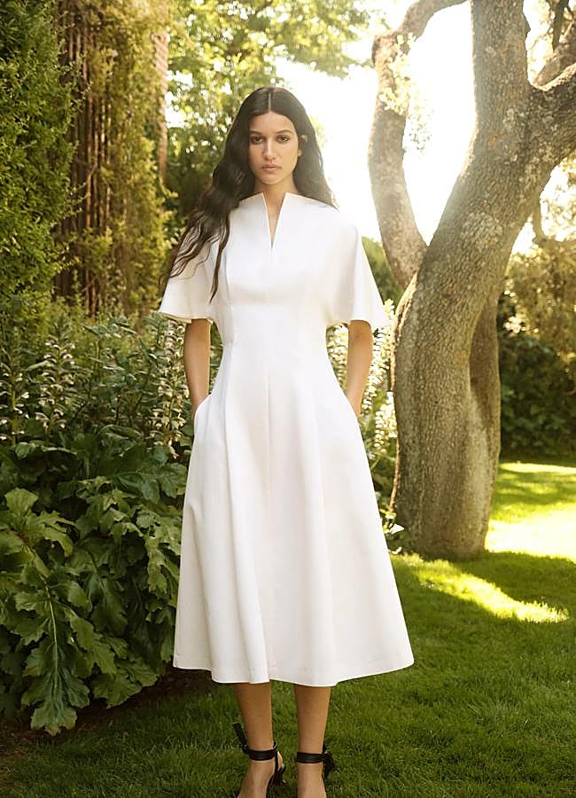 Imagen - Vestido blanco midi en color blanco de Maksu.