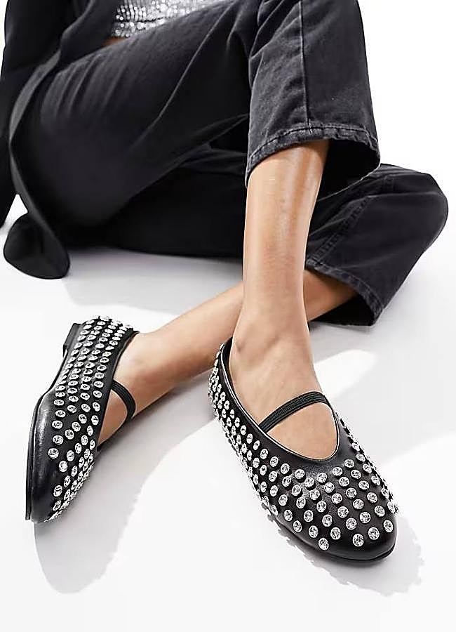 Imagen - Bailarinas con elástico adornadas con tachas