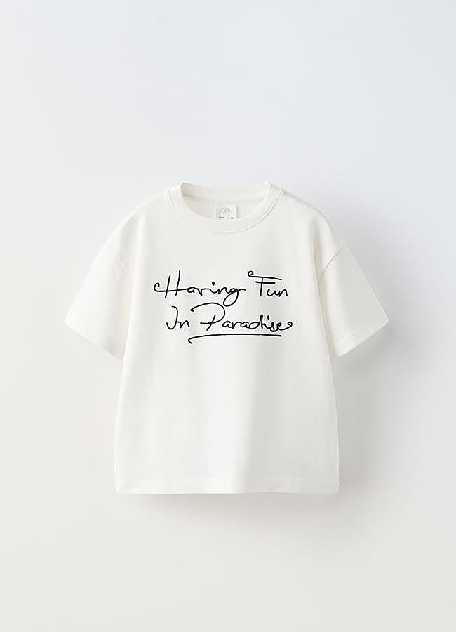 Imagen - Camiseta básica con mensaje de Zara Kids.