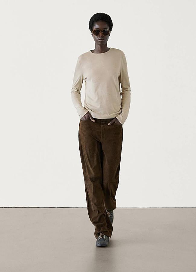 Imagen - Pantalones de piel de ante fluidos