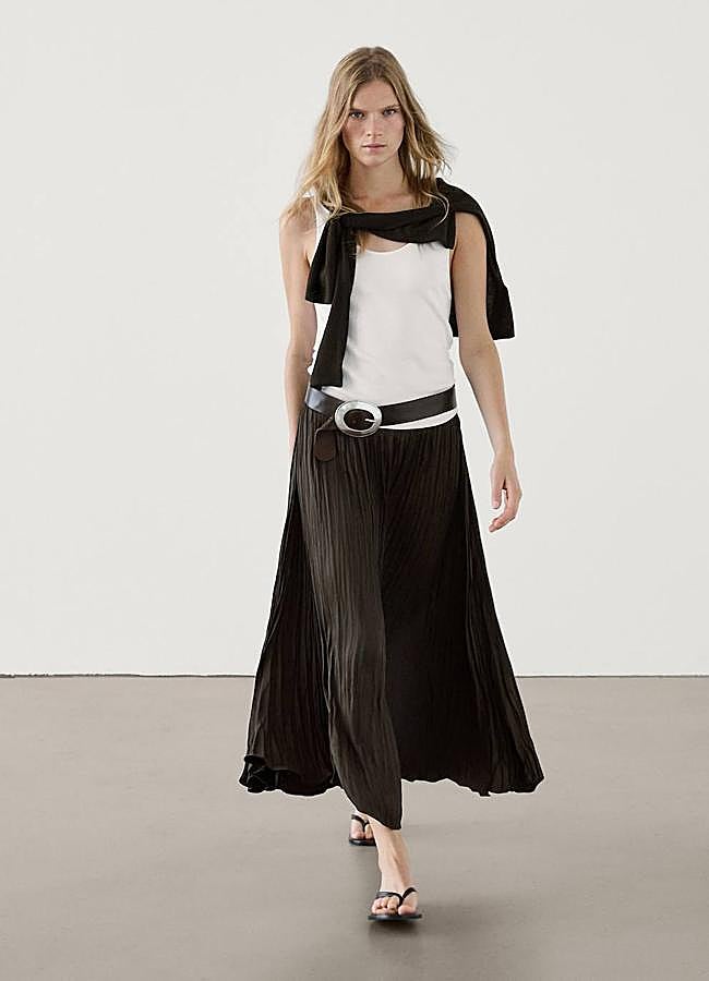 Imagen - Falda plisada arrugada midi
