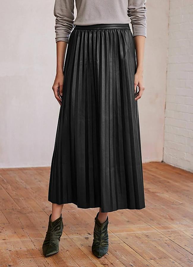 Imagen - Falda plisada midi efecto piel