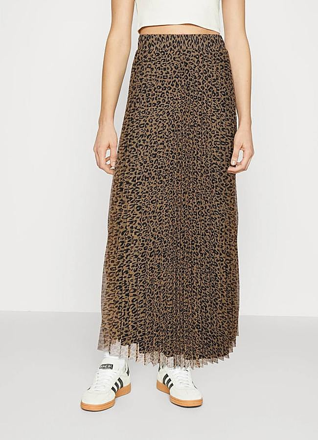 Imagen - Falda plisada con estampado de leopardo