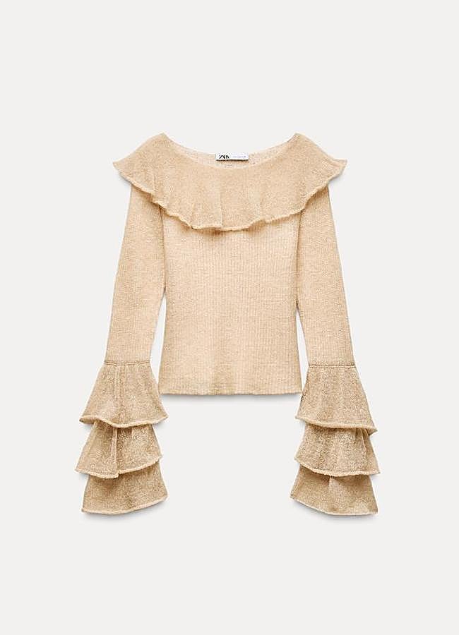 Imagen - jersey punto fino con alpaca y lana de Zara (29,95€)