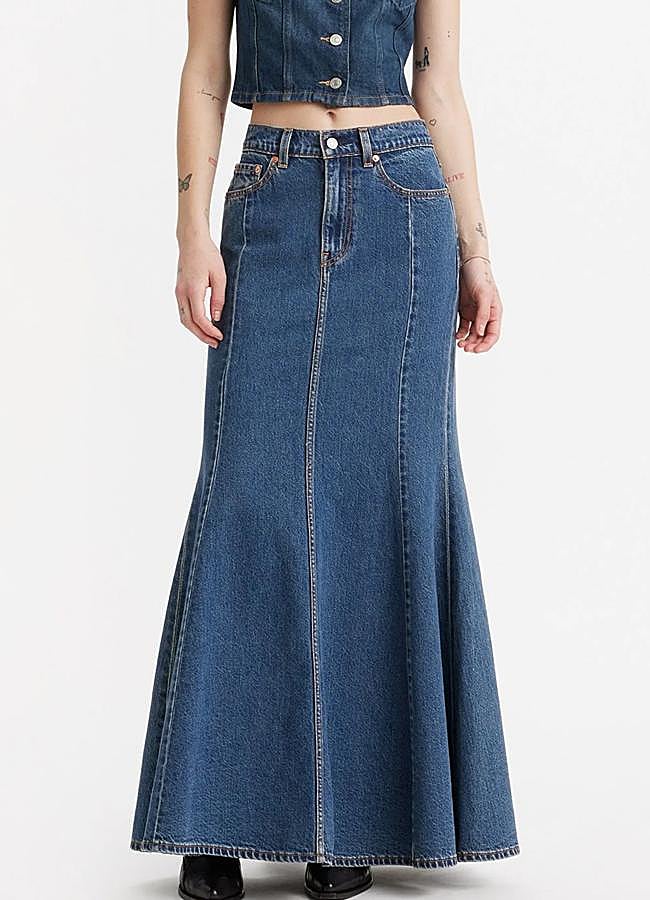 Imagen - Falda larga con vuelo de Levi's, 69,95 euros.