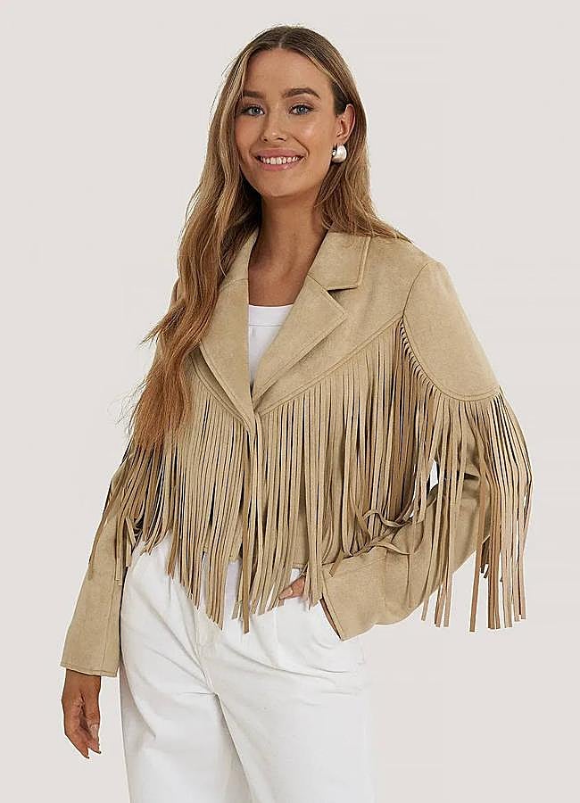 Imagen - Chaqueta de flecos con cuello blazer