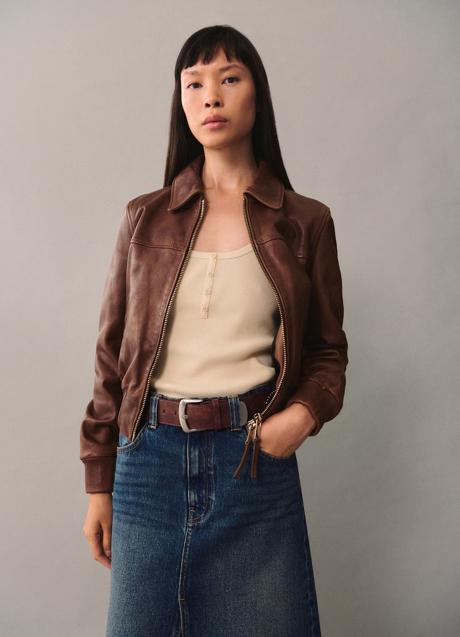 Imagen - Cazadora de piel de Mango (99,99 euros)