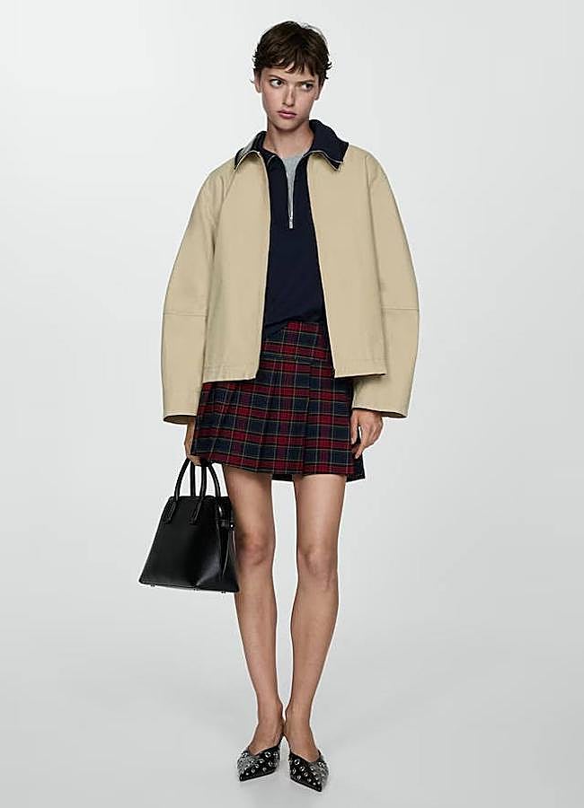 Imagen - Falda de tablas con print de cuadros tartan