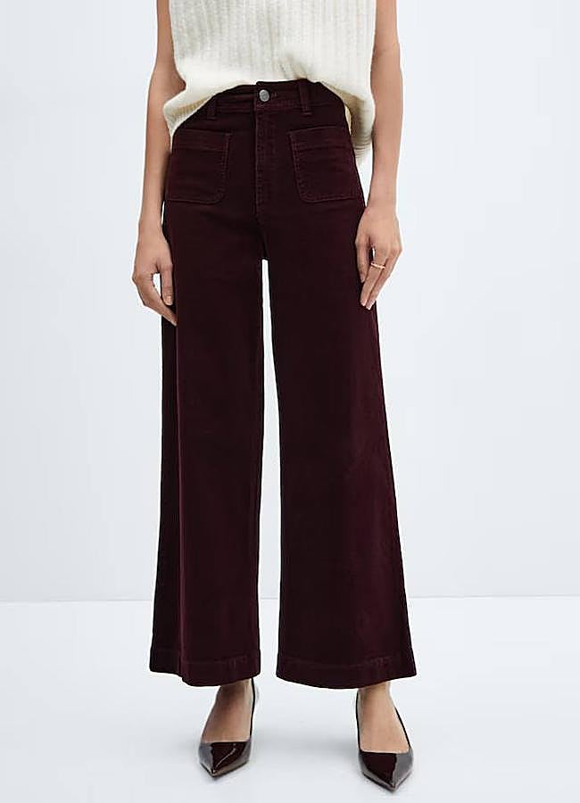 Imagen - Pantalones culotte de pana burdeos