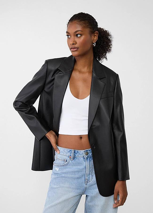 Imagen - Chaqueta efecto piel estilo americana