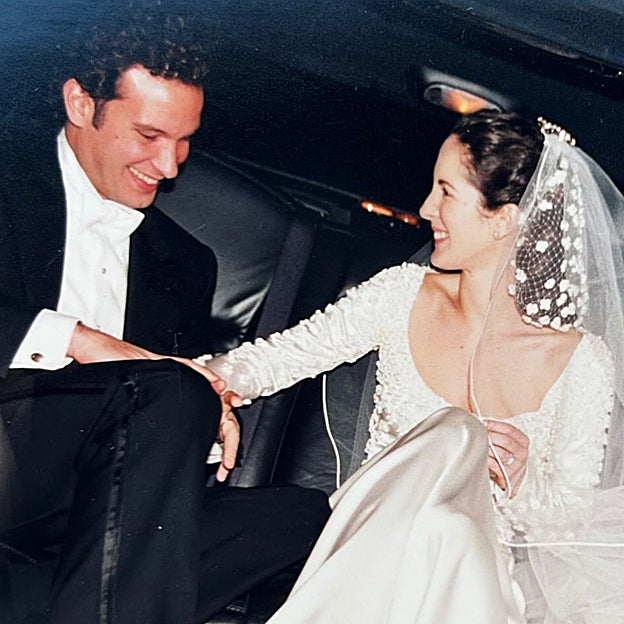 Una imagen de su boda en 2002 con Gerrit Livingston Lansing Jr. 