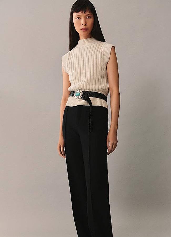 Imagen - Chaleco de canalé con cuello alto