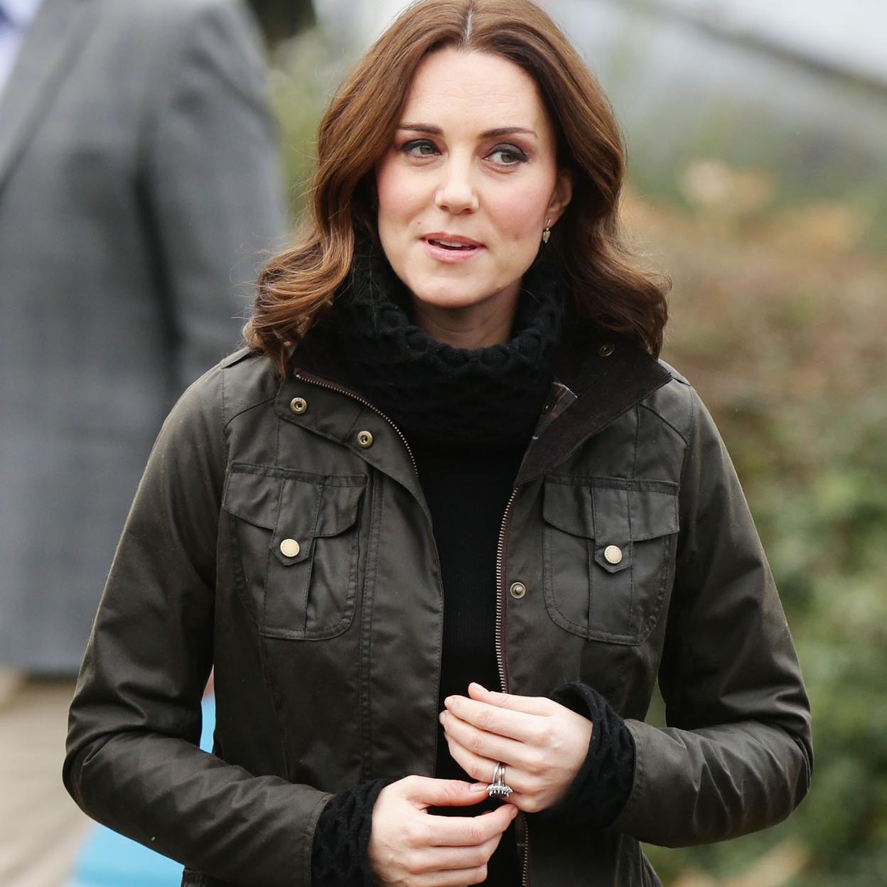 Kate Middleton con chaqueta Barbour.