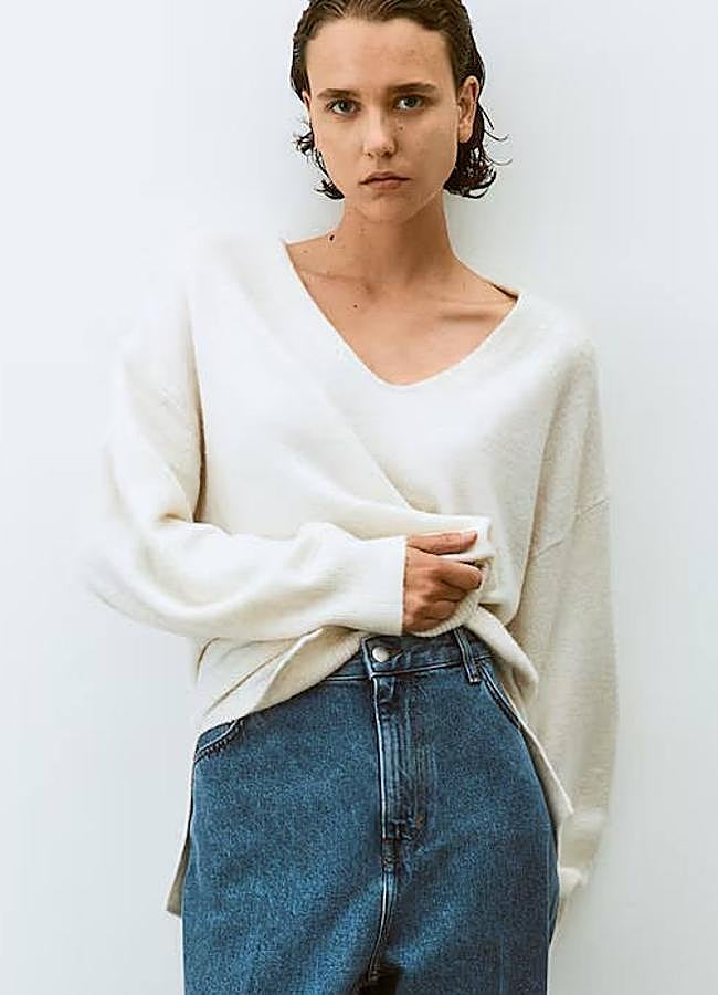 Imagen - Jersey de punto suave con escote de pico