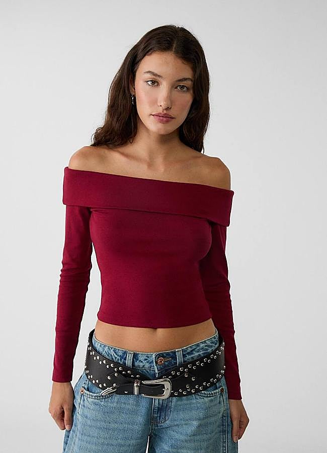 Imagen - Camiseta con escote bardot vuelto