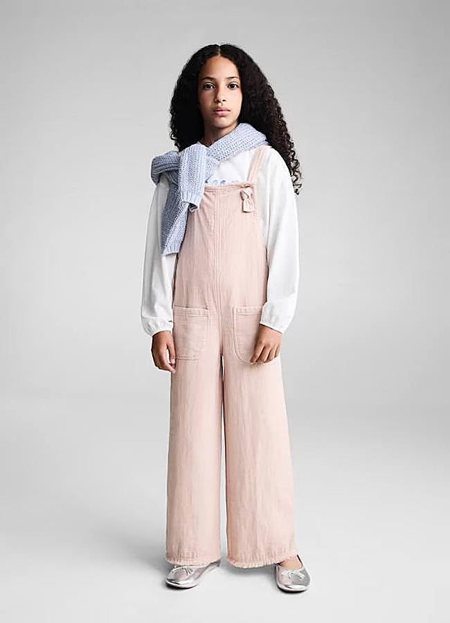 Imagen - Peto largo desflecado color rosa para niña