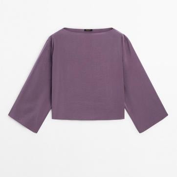 Imagen secundaria 1 - Chaqueta Agnes (185€), Blusa Gioia (125€) y Pantalón Giovanni (140€) de Sézane/ Blusa cropped detalle textura de Massimo Dutti (49,95€)/ Vestido satinado escote espalda de Zara (39,95€)