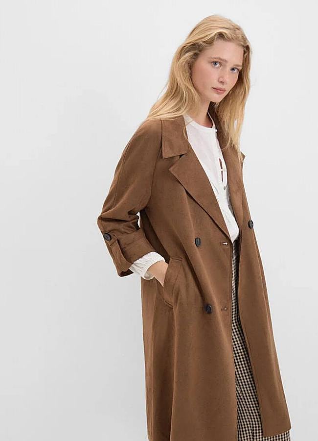 Imagen - Gabardina efecto ante con mangas recogidas