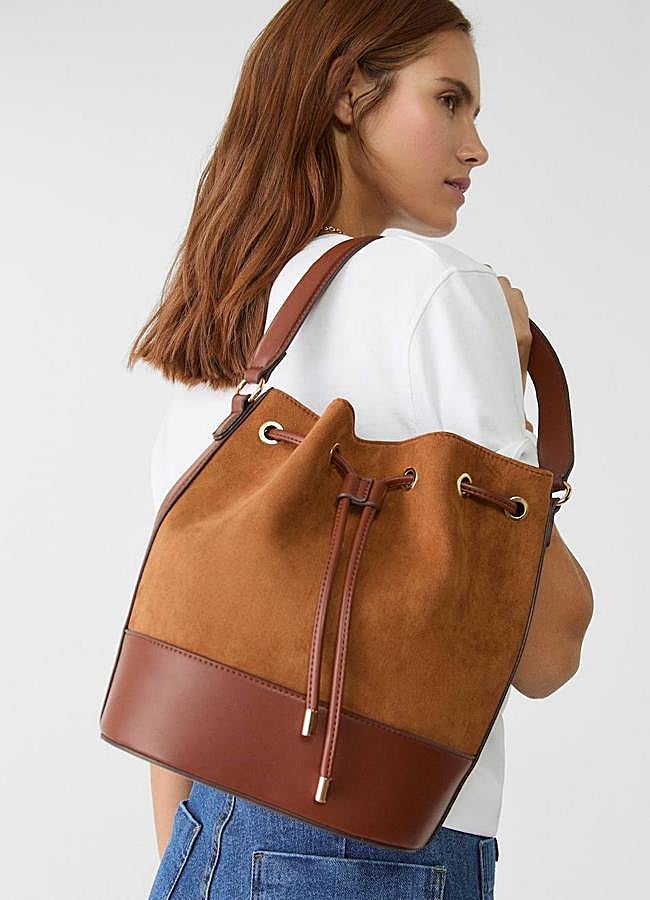 Imagen - Bolso en tejido de ante combinado