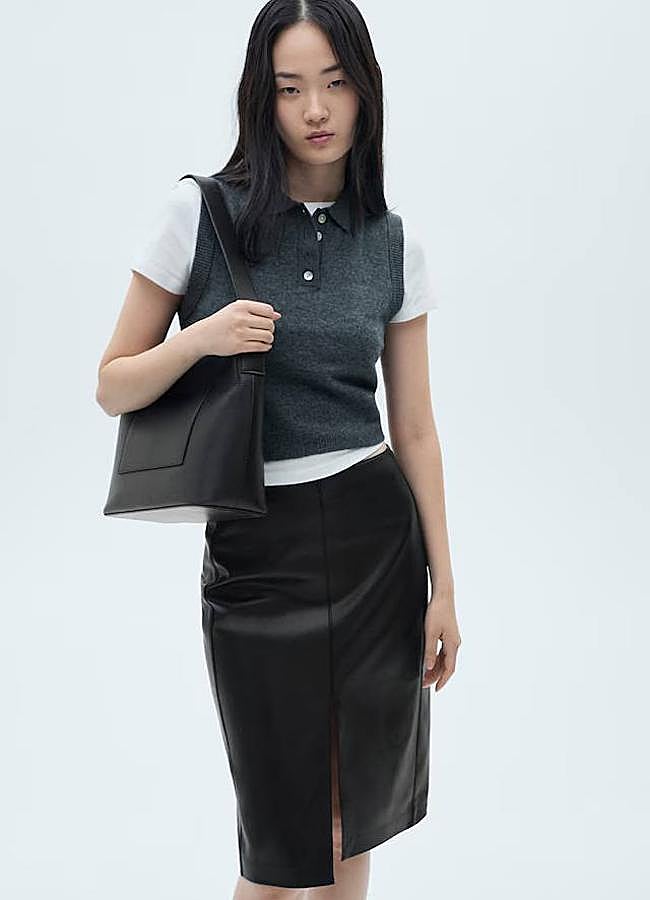 Imagen - Falda efecto piel midi