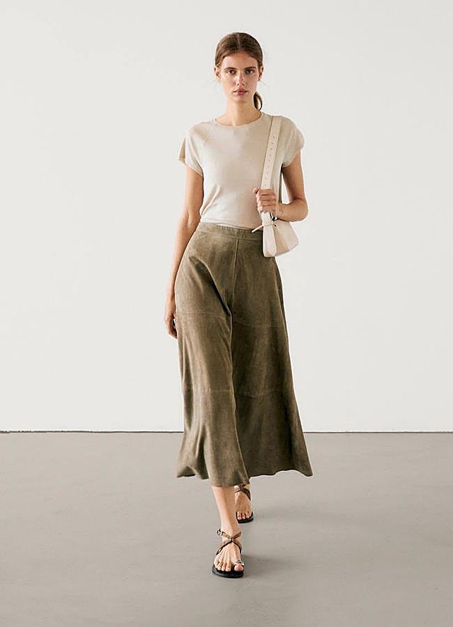 Imagen - Falda de ante midi con vuelo