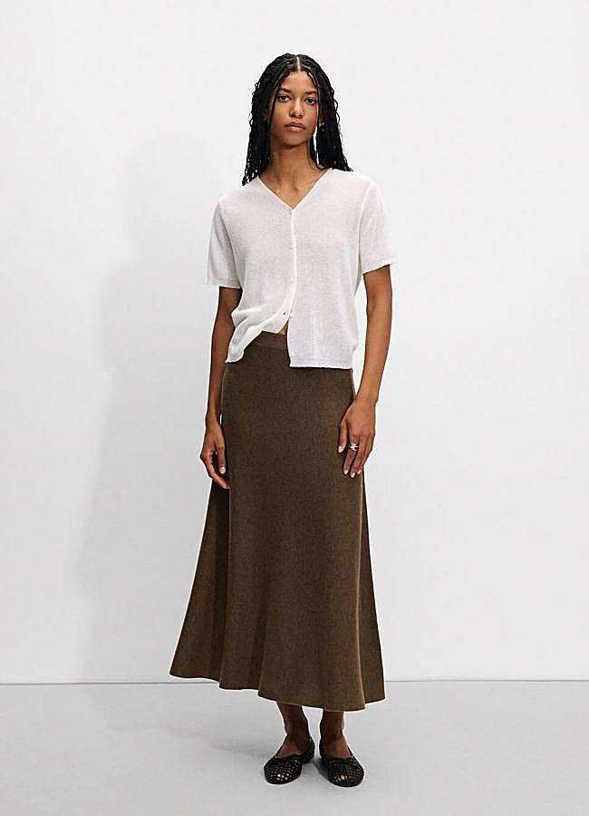 Imagen - Falda de punto en color marrón de Parfois.