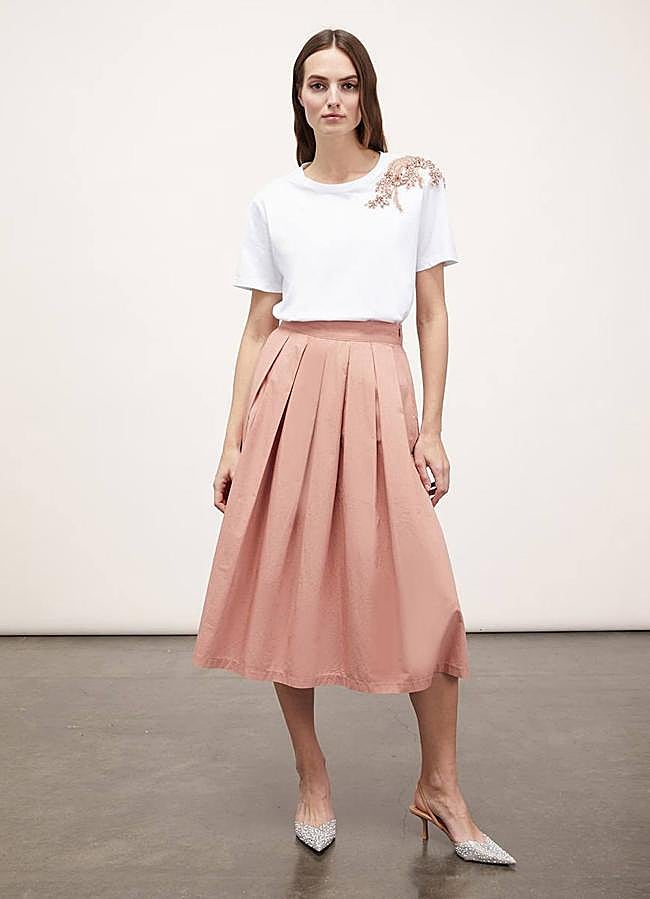 Imagen - Falda con vuelo midi con pinzas