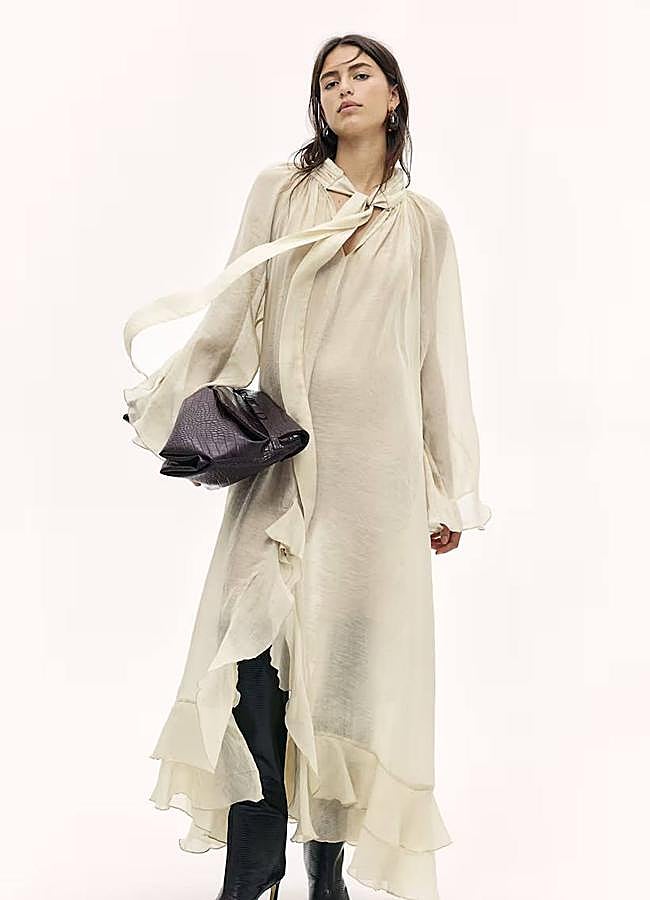 Imagen - Maxi vestido con lazada en el cuello