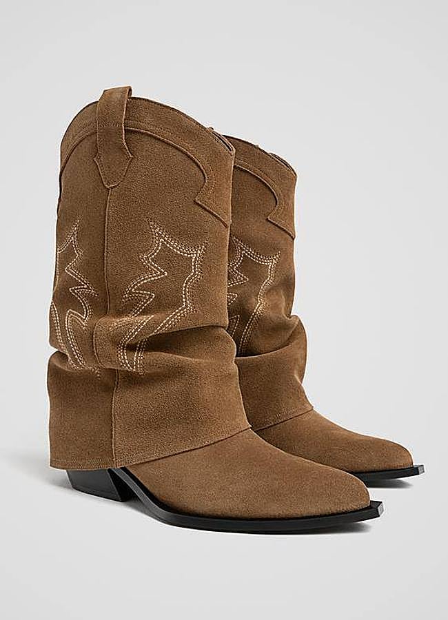 Imagen - Botines cowboy de serraje con doble caña