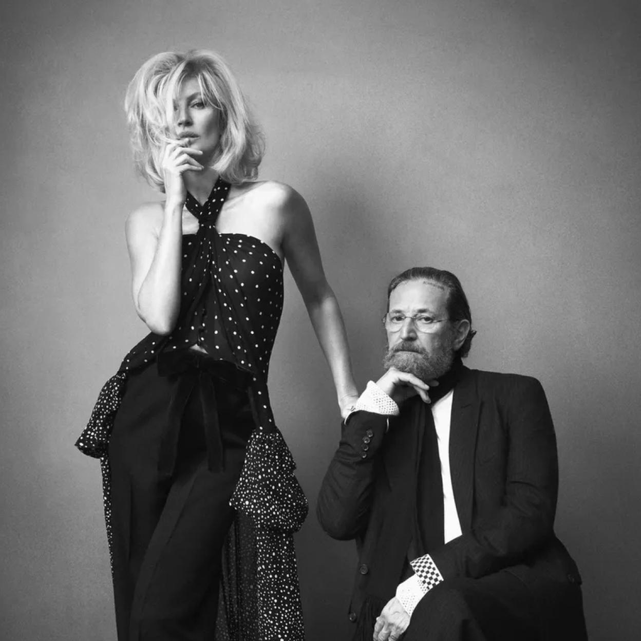 Stefano Pilati y la supermodelo Gisele Bündchen.