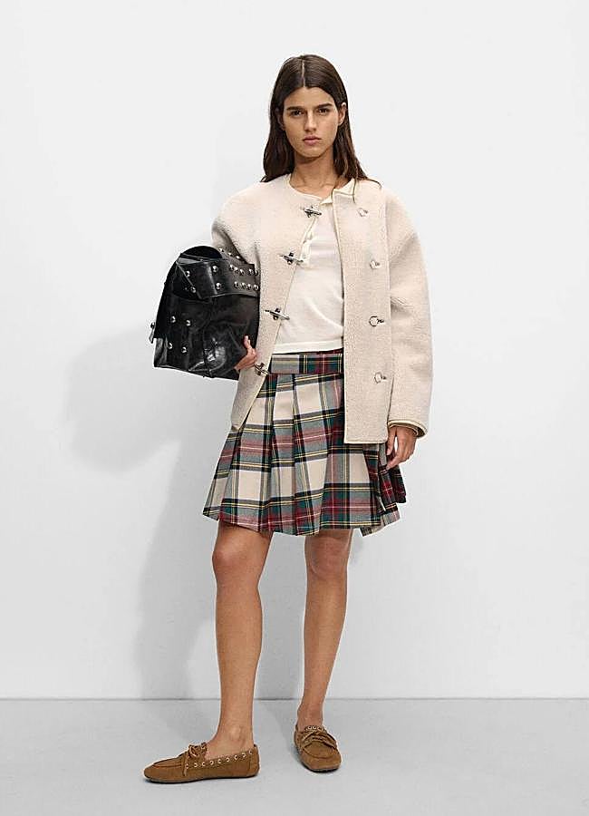 Imagen - Falda corta de tablas con estampado de cuadros
