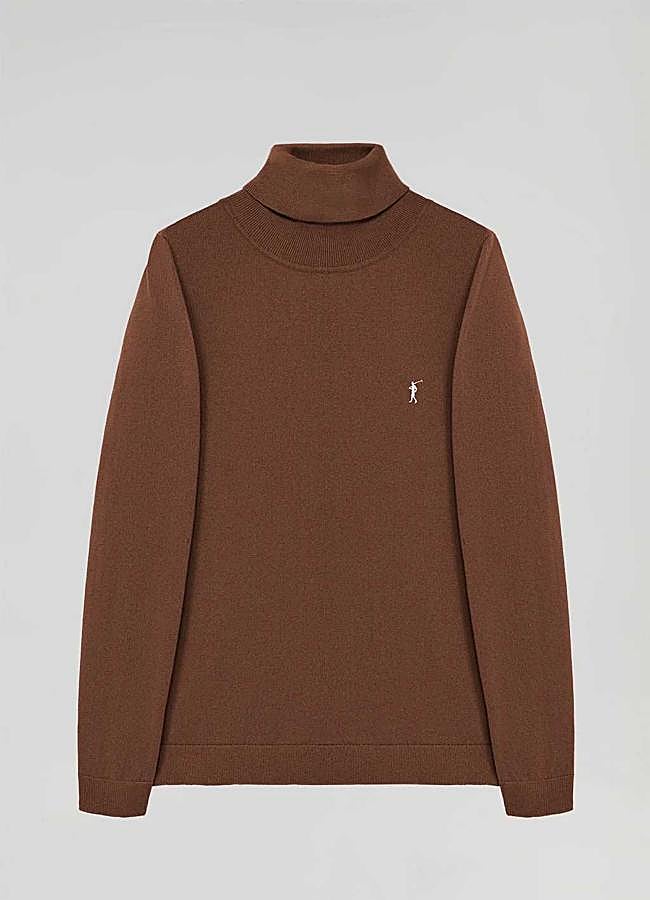 Imagen - Jersey básico de cuello alto marrón con logo Rigby Go de Polo Club (39,99€)