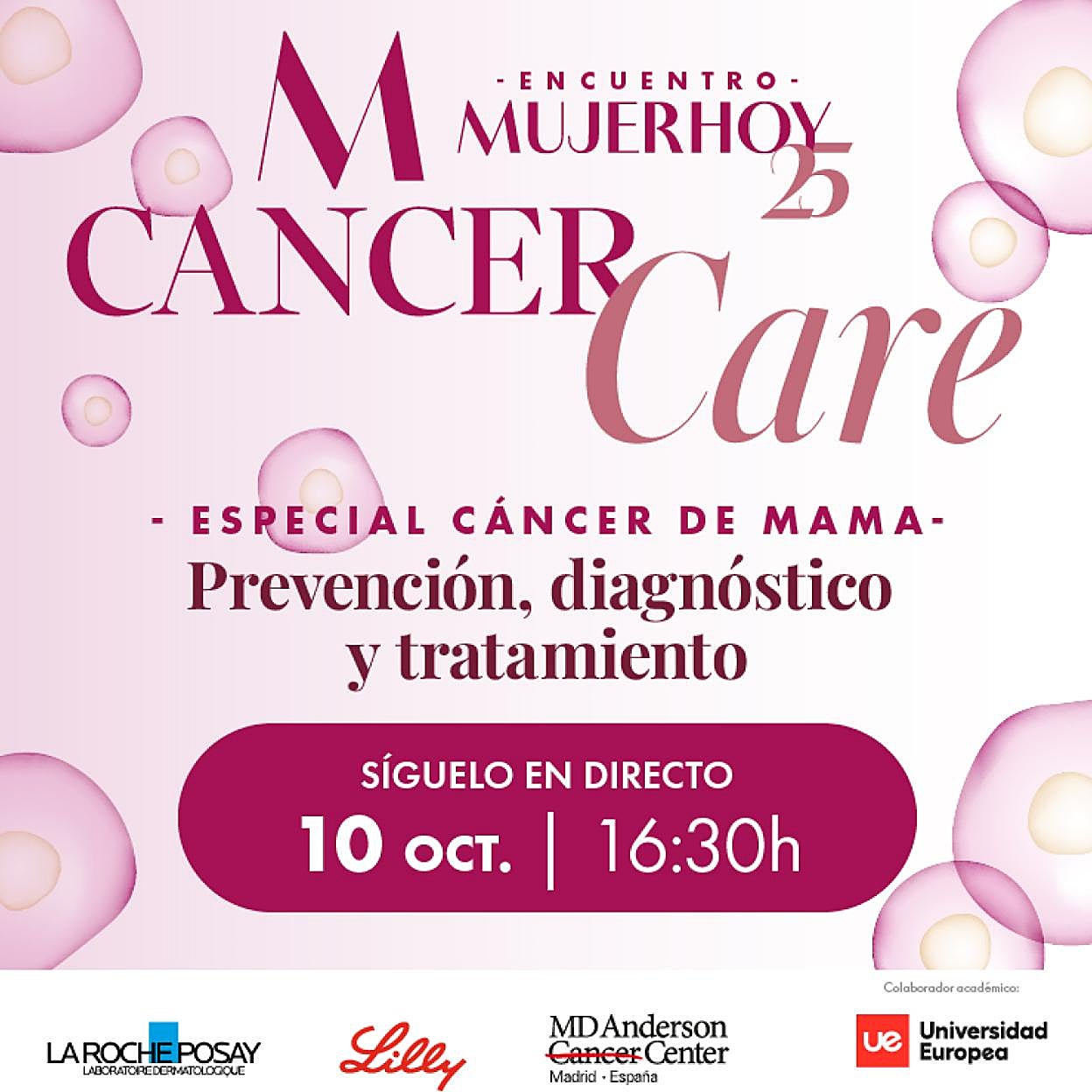 Sigue en directo Mujerhoy Cancer Care especial cáncer de mama.