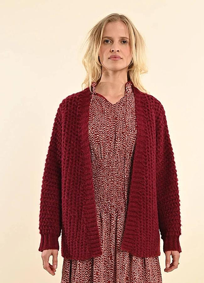 Imagen - Cárdigan oversize color burgundy