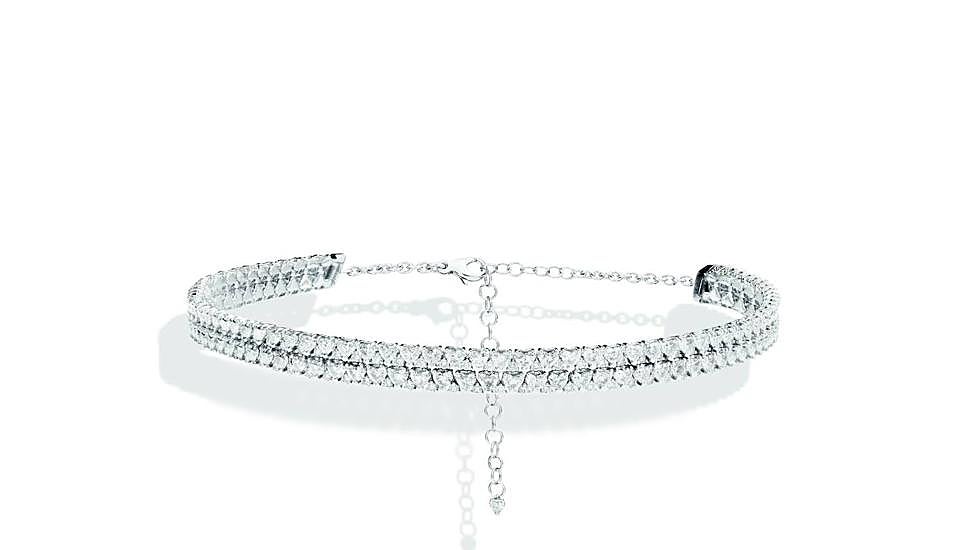 Pulsera Anniversary More de oro blanco y diamantes, de Recarlo.