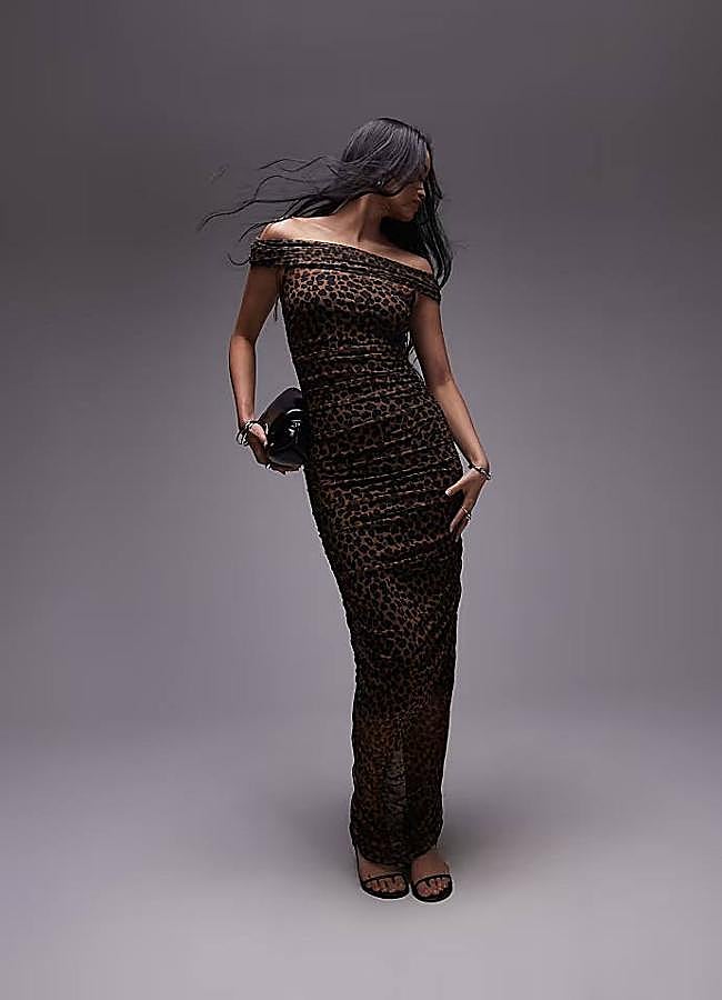 Imagen - Vestido off shoulder con animal print