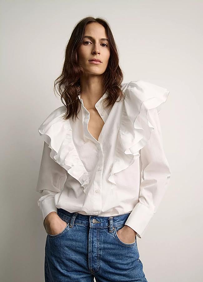 Imagen - Camisa blanca con volantes con volumen