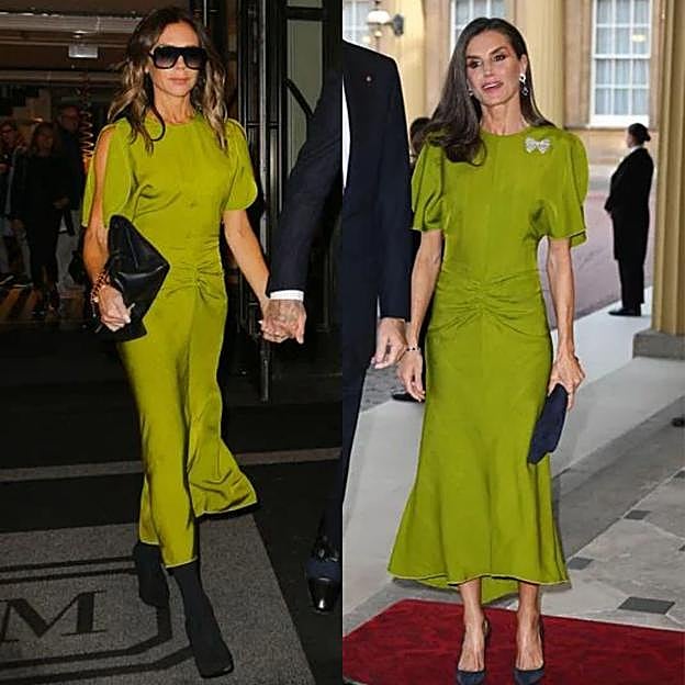 Victoria Beckham y la reina Letizia con el mismo vestido.