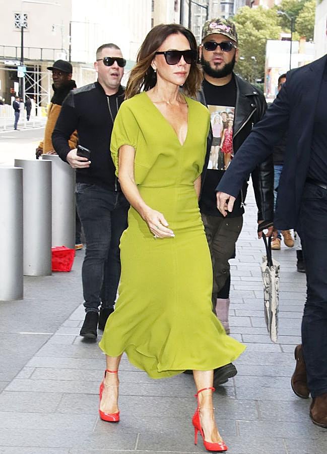 Imagen - Victroia Beckham en Neuva York con un vestido verde pistacho. / GTRES
