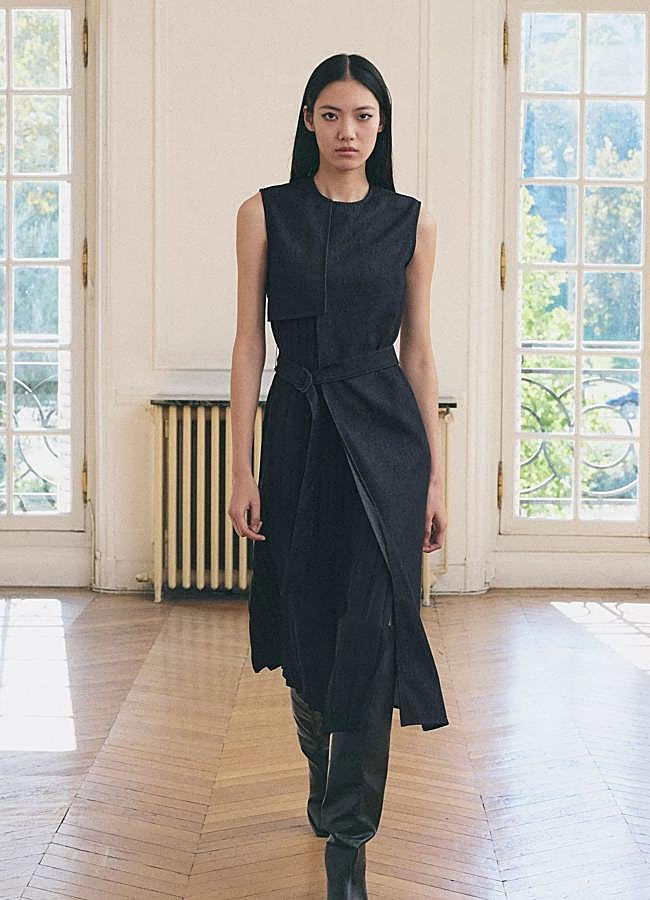 Imagen - Vestido midi con tablas en tejido vaquero