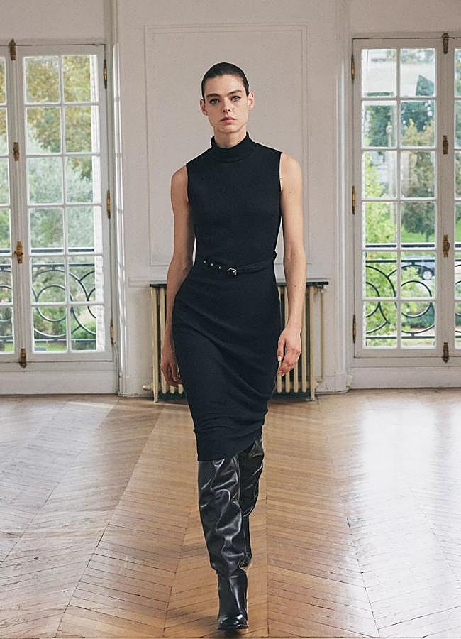 Imagen - Vestido midi de punto color negro