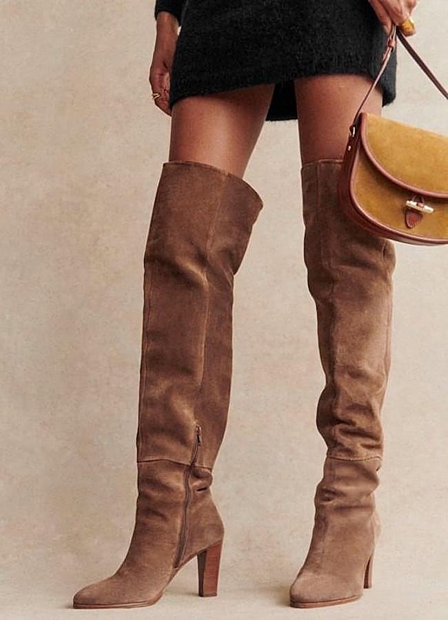 Imagen - Botas over the knee en tejido de ante