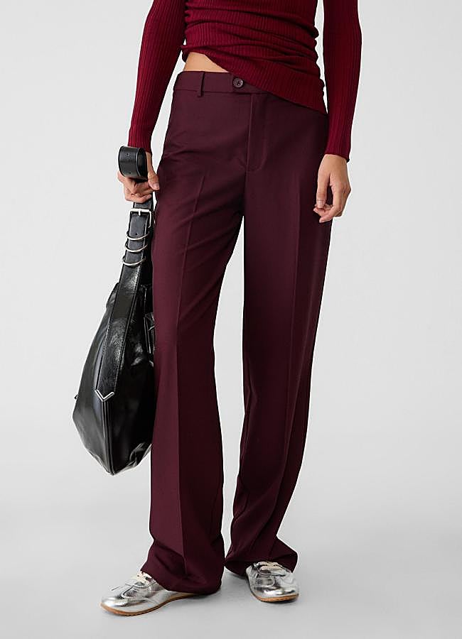 Imagen - Pantalones de traje rectos color burdeos