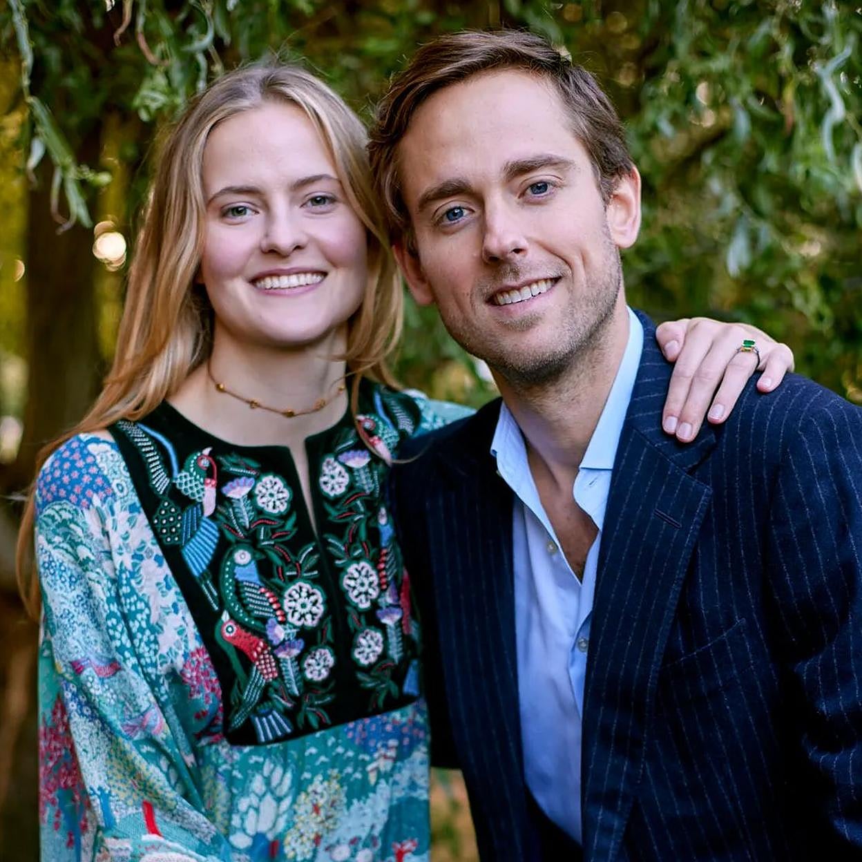 La princesa María Carolina de Liechtenstein y su prometido, Leopoldo Maduro.