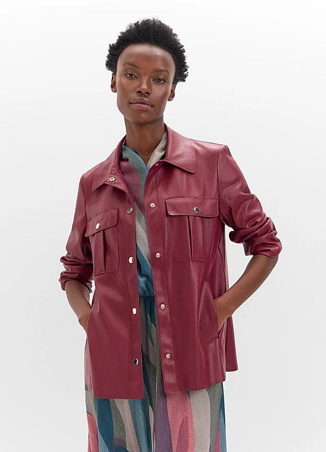 Imagen - Chaqueta burdeos efecto piel