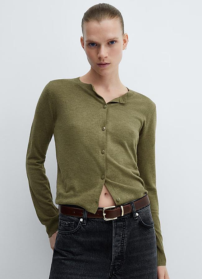 Imagen - Cárdigan fino en verde de Mango Outlet.
