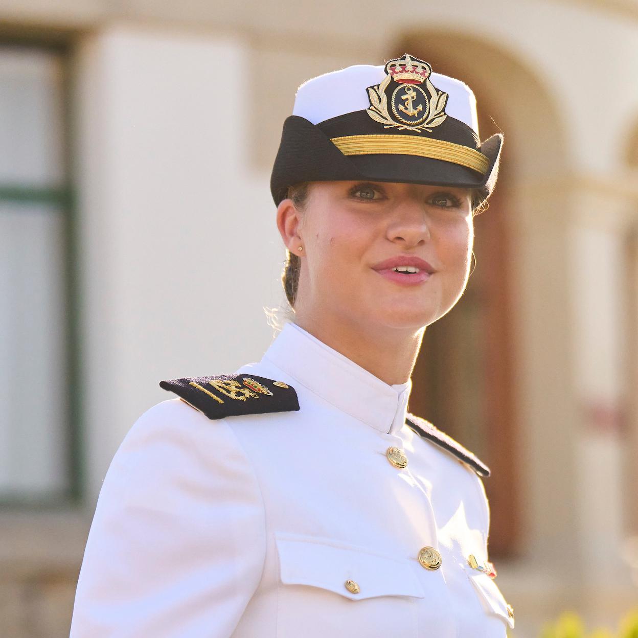 La princesa Leonor en la Escuela Naval de Marín. 
